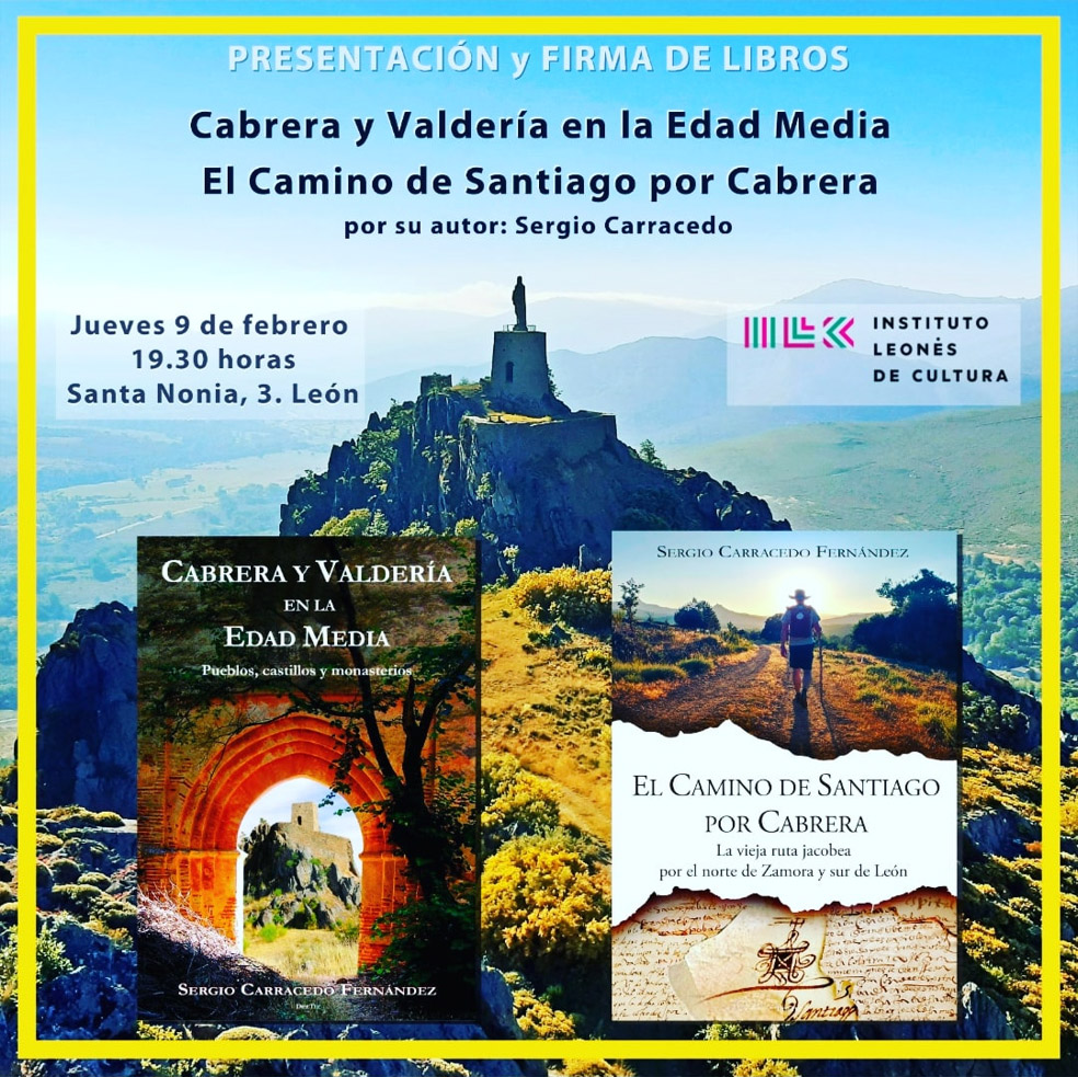 Cartel anunciador de la presentación de los libros de Sergio Carracedo en el Instituto Leonés de Cultura. 